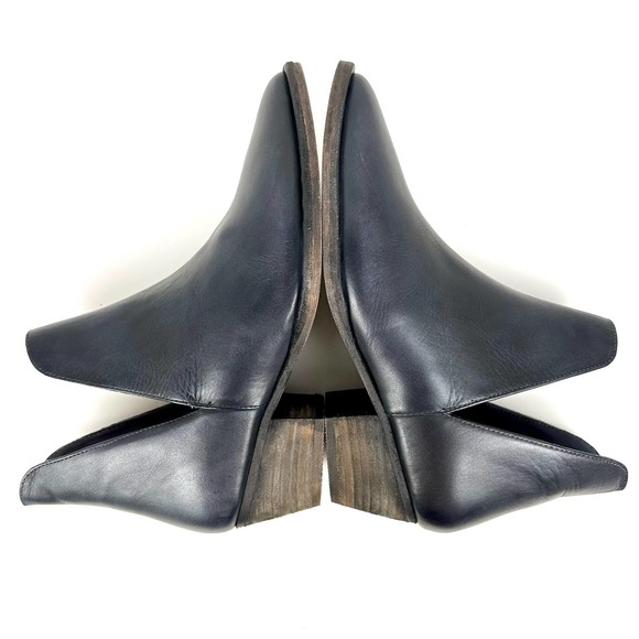 Free People Charm Double V Leather Ankle Booties Ink Dark Blue Size 36.5 - Picture 5 of 13